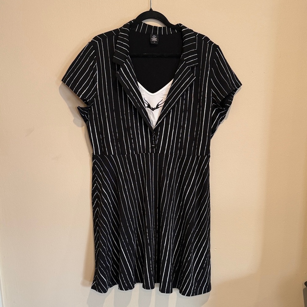 Disney Night Before Christmas Jack Skeleton Black and White Striped Dress